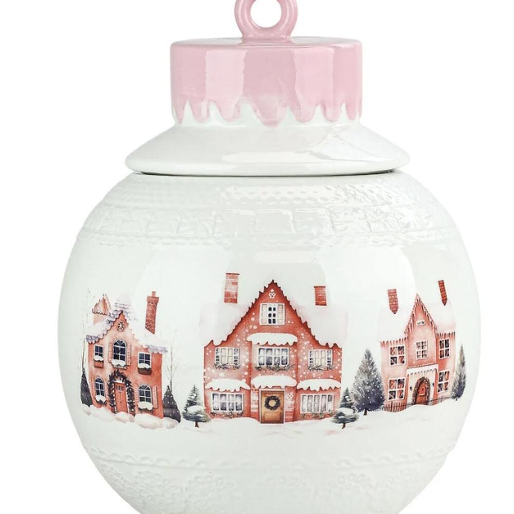 10 Strawberry Street Christmas Large Deer Ornament Cainster Cookie Jar